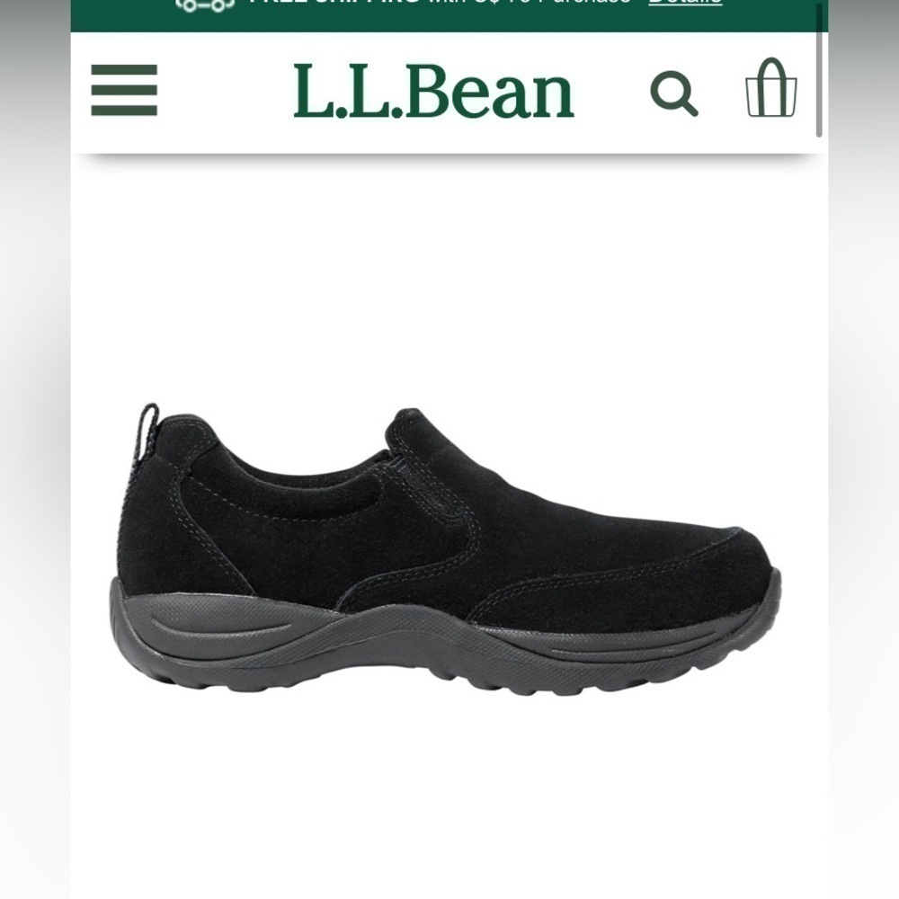 L. L. Bean women’s suede leather slip on shoes loafers size 9.5.